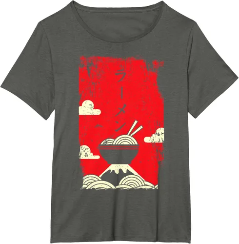 Vista 68 de Ramen Noodles Camiseta de arte japonés, Negro