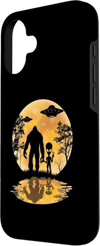 Vista 2 de Funda para iPhone 16 Alien Bigfoot Moon Sasquatch UFO Extraterrestre Hombres Mujeres