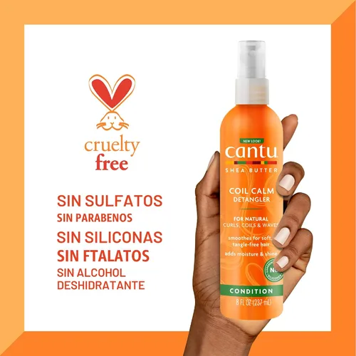 Vista 6 de Cantu Coil Calm Detangler con manteca de karité para cabello natural, 8 onzas líquidas