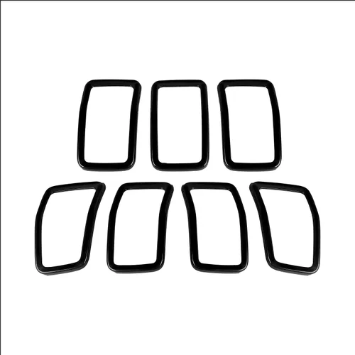 Vista 2 de JeCar Insertos de Parrilla ABS Kit de Moldura de Cubierta de Rejilla Compatible con Jeep Cherokee 2019-2021 KL, Negro