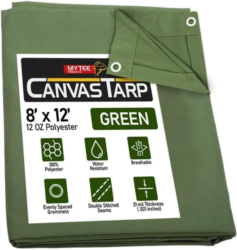 Vista 36 de Mytee Products Lona de lona marrón oscuro de 6 x 8 pies de 12 onzas, resistente al agua y transpirable, lonas resistentes, cubierta de lona Marrón