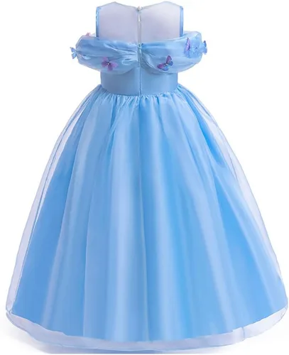 Vista 2 de QWFWBSM Disfraz de princesa Cenicienta para niñas, vestido de cosplay para carnaval, disfraz de fiesta de Halloween