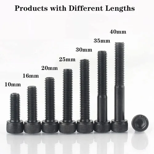 Vista 4 de Tornillos universales M7 Tornillos de copa de tapa hexagonal Tornillos de rosca fina de 0.039 in Tornillo Allen (M7x16-1.0)