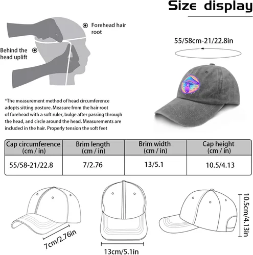 Vista 3 de devor Gorras de béisbol Magic Mushrooms, gorras de béisbol divertidas para mujer