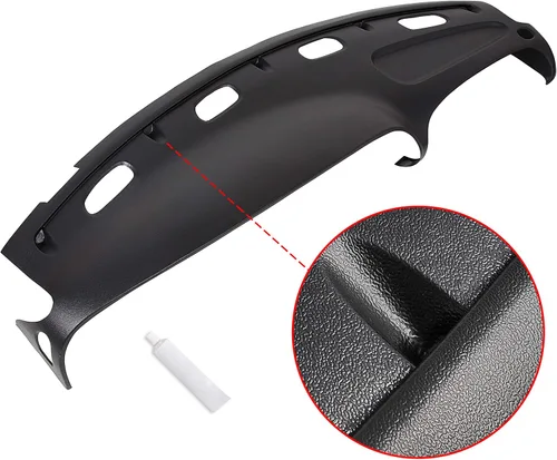 Vista 2 de ECOTRIC Cubierta de Tablero Compatible con Dodge Ram 1500 1998-2001/Dodge Ram 2500 3500 1998-2002, Cubierta Negra para Tablero