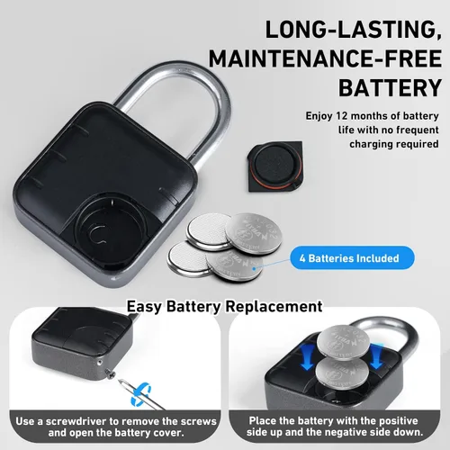 Vista 4 de Auntyfey Cerradura de combinación inteligente para casillero, candado digital para cerradura de casillero de gimnasio con aplicación, cerradura