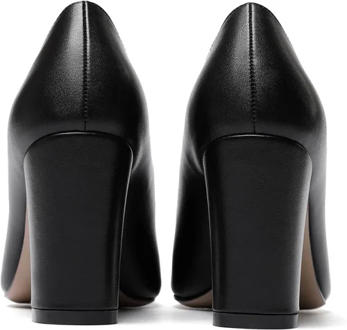 Vista 4 de WAYDERNS Zapatos de tacón alto con puntera puntiaguda mate para mujer, 3.5 pulgadas