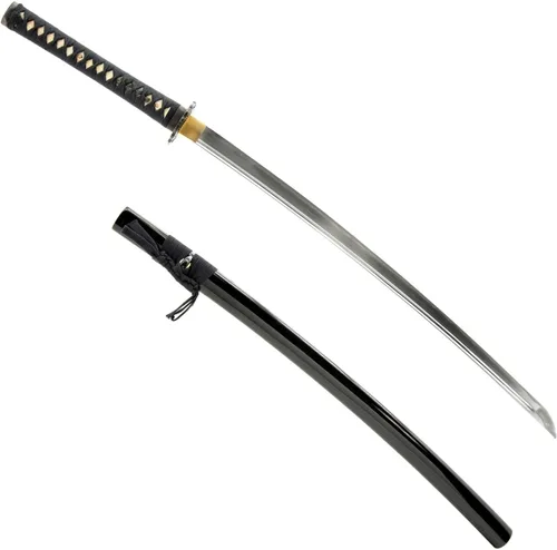 Vista 10 de Handmade Sword Espadas wakizashi samurai japonesas, prácticas, forjadas a mano, acero al carbono 1045/1095, templado calentado, espiga completa