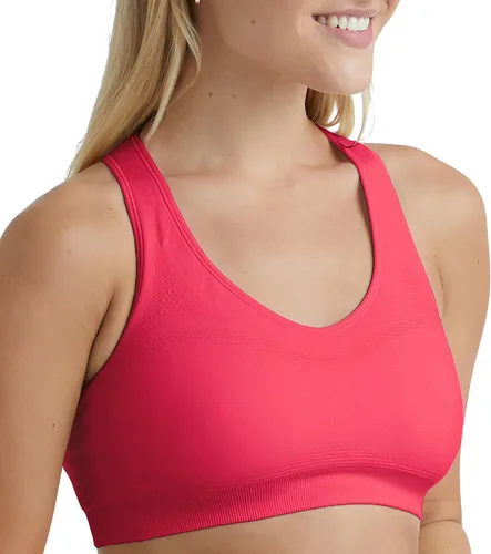 Vista 3 de Hanes Sujetador deportivo sin costuras con espalda cruzada para mujer