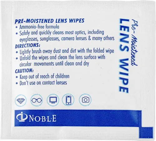 Vista 4 de Noble toallitas prehumedecidas para lentes envueltas individualmente, toallitas de limpieza de lentes y pantallas, ideales para lentes, teléfonos