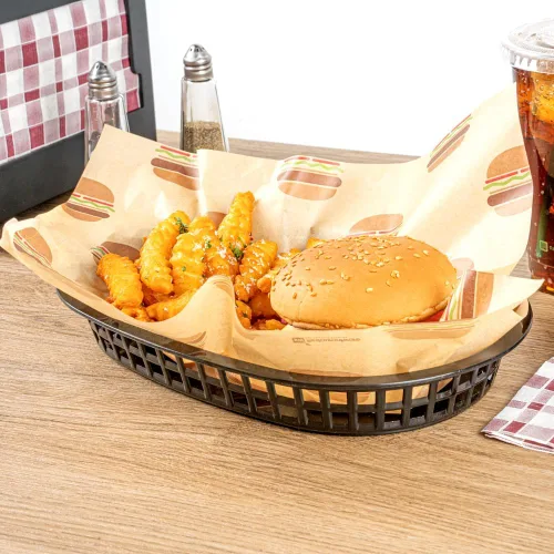 Vista 3 de Restaurantware Cestas de comida rápida de 10.5 x 7.3 x 1.5 pulgadas, 10 cestas ovaladas para delicatessen, aptas para microondas, lavavajillas