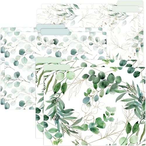 Vista 12 de bloom daily planners Carpetas decorativas para archivos, juego de seis organizadores de tamaño carta (8.5 x 11 pulgadas), pestañas de corte de 1/3