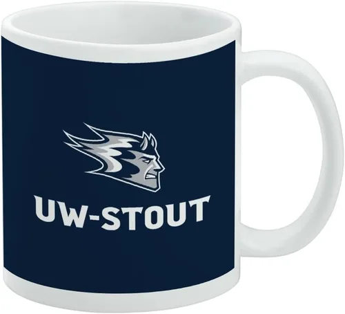 Vista 179 de Taza de cerámica con el logotipo principal de la Universidad Rider, taza de regalo novedosa para café, té y bebidas calientes, 11oz, blanca