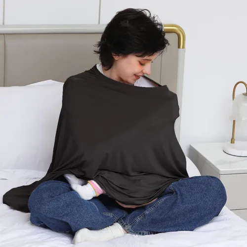 Vista 6 de Seejoy Manta de Enfermería para Lactancia Materna, Cobertura Completa 360° en Estilo Poncho, Manta de Lactancia Suave y Transpirable de Rayón
