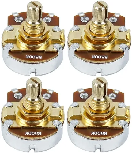 Vista 14 de FLEOR Potenciómetro cónico de audio con eje de 0.709 in, 4 piezas, tamaño completo, para guitarra, A250K