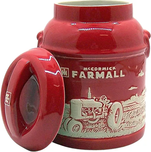 Vista 3 de M Cornell Importers, Inc. IH Farmall - Tarro de galletas de gres con relieve elevado