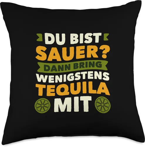 Vista 4 de Enjoying A Strong Alcoholic Drink Made In Mexico Dann Bring Wenigstens - Almohada de tequila con alcohol, 16 x 16 pulgadas, multicolor