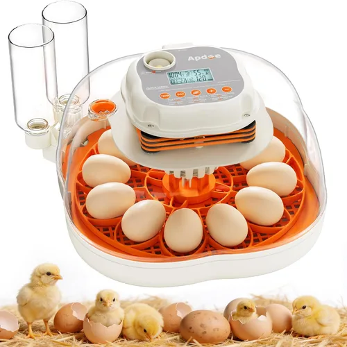 Vista 9 de Incubadora de huevos con control de temperatura y humedad, girador automático de huevos, ovoscopio, recarga de botella de agua externa, ventilación