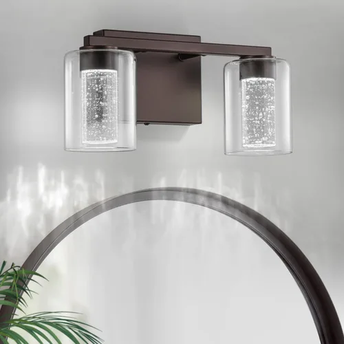 Vista 26 de SineRise - Lámpara de tocador de 2 luces, negra y dorada, con 3 modos de color (3000K/4000K/6000K), lámpara de baño LED con protección ocular