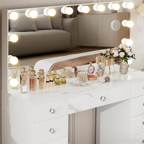 Vista 7 de VOWNER - Tocador con espejo iluminado - Escritorio de maquillaje con luces