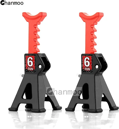 Vista 4 de 1/24 RC Toy Jack Stands 1/18 Simulación 6 Ton Metal Ajustable Mini Jack Soporte para 1:18 1:24 Escala Crawler Car Axial SCX24 Kyosho Tamiya HSP Negro