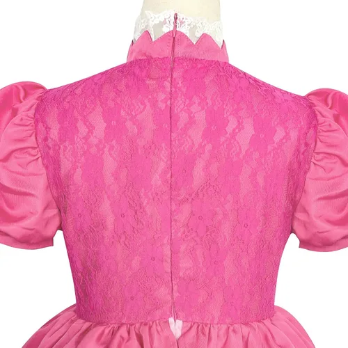 Vista 3 de PENDELY Disfraz de princesa melocotón para niñas, vestido de princesa melocotón para niños de 6, 7, 8, 9, 10, 11, 12 años, disfraz de cosplay