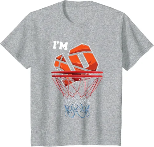 Vista 39 de Camiseta de regalo de cumpleaños con red de baloncesto de 10 años, Negro