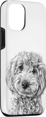 Vista 3 de iPhone 12/12 Pro Golden Doodle Retrato lindo perro ilustración caso de regalo