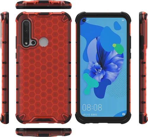 Vista 6 de Pzwoxukhov Funda compatible con Huawei Nova 3i, compatible con Huawei P Smart+ 2018 Honeycomb Anti-Drop Shock-Absorbing Case Negro