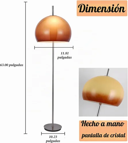 Vista 8 de Lámparas de pie de seta, lámpara de pie moderna con pantalla