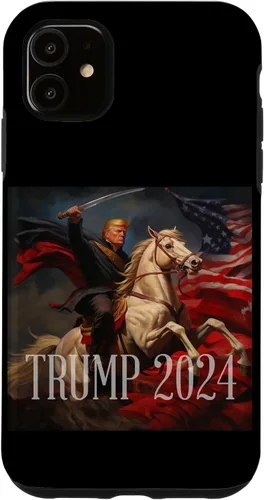 Vista 8 de iPhone 16 Donald Trump - 2024 - American Flag - Horse - Funda de espada