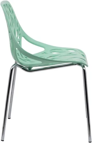 Vista 5 de LeisureMod Silla de comedor moderna de menta con patas cromadas