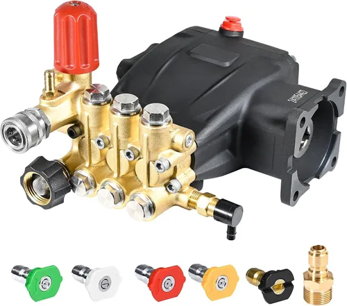 Vista 8 de TOOLCY Bomba de lavado a presión horizontal de eje de 3/4", 2600-3200 PSI