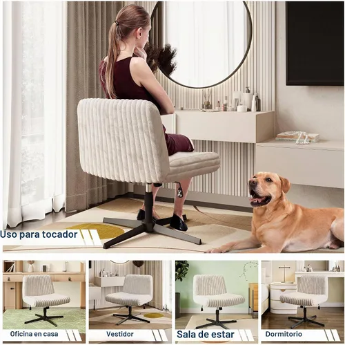 Vista 8 de Techni Mobili Silla de oficina Criss Cross, sin brazos, asiento de 26
