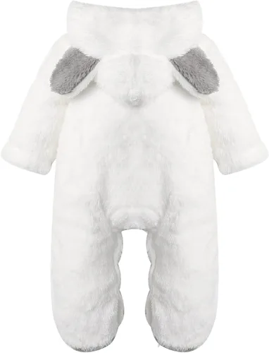 Vista 3 de Haokaini - Mono de algodón con capucha para recién nacido, diseño de oso