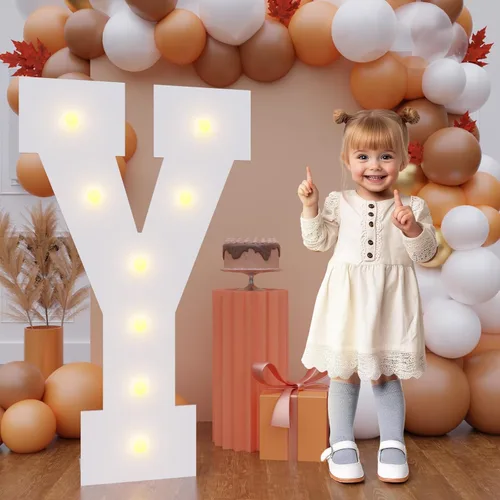 Vista 34 de Letras de marquesina de 3 pies de alto, letras y para decoraciones de fiesta de cumpleaños Light up Letters without Sidewalls, Lightweight Foam