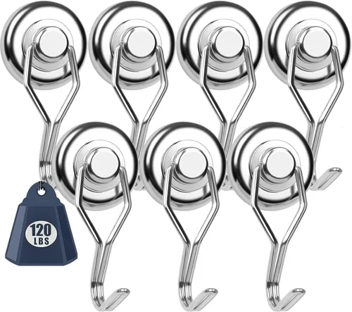Vista 12 de DIYMAG - Ganchos magnéticos negros, imanes de 18 kg de alta resistencia, 2026, esenciales para cruceros, cabinas, con gancho de metal para colgar
