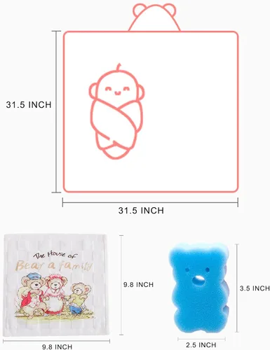 Vista 2 de btsoprz Toallas de baño con capucha de elefante gris para niños pequeños, regalos de ducha de animales de dibujos animados, absorbente y suave, 32 x