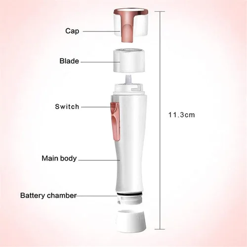 Vista 4 de Afeitadora de vello facial para mujeres, depilación sin dolor, depiladora eléctrica portátil para mejillas, barbilla, labio superior y brazos