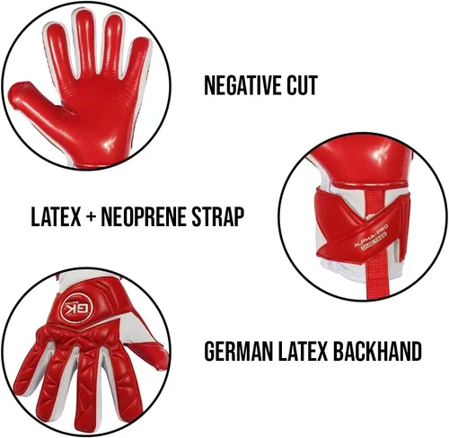 Vista 5 de GK Saver Football Goalkeeper Goalie Gloves Anti-Slip Grip Palms Alpha Series Goalkeeping GK Gloves Size 6 to 11