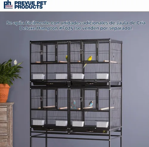 Vista 8 de Prevue Pet Products Deluxe Divided Breeder Cage - Black
