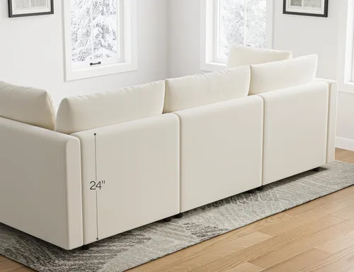 Vista 6 de Txtin's Sofás Nube para Sala de Estar Sofá Seccional en Forma de L con Otomana Felpa Profunda 4 Asientos Sofá Moderno para Apartamento