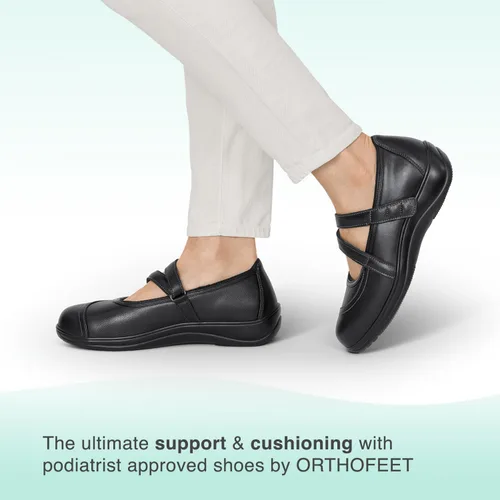 Vista 2 de Orthofeet Women's Orthopedic Leather Celina Mary Jane Shoes