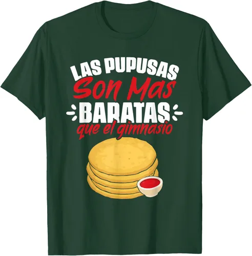 Vista 21 de Las Pupusas Que El Gimnasio - Camiseta salvadoreña salvadoreña, Negro