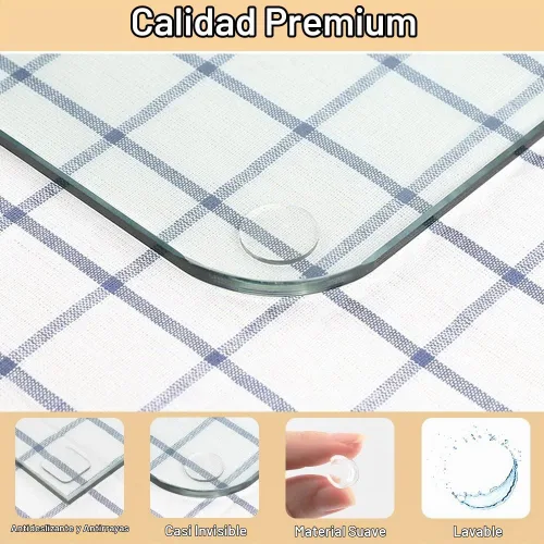 Vista 3 de Protector de mesa de cristal suave transparente de alta calidad