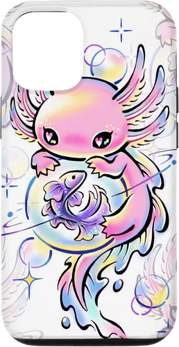 Vista 28 de Cute Kawaii Axolotl Purple Magical Crystals Case for iPhone 17