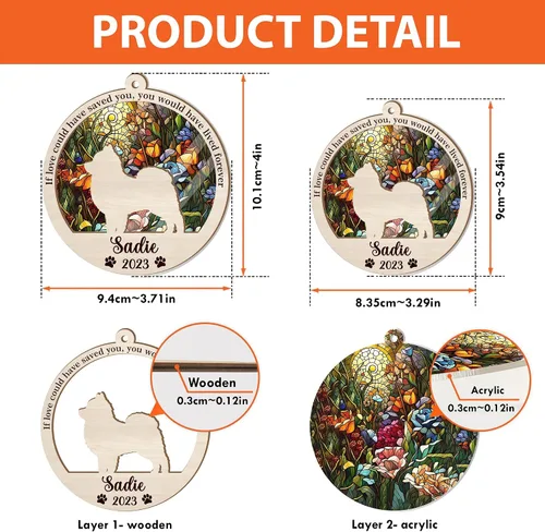 Vista 6 de Nazenti Atrapasoles conmemorativo para perros, adornos de Navidad personalizados para perros, adorno de Navidad, regalos conmemorativos para perros