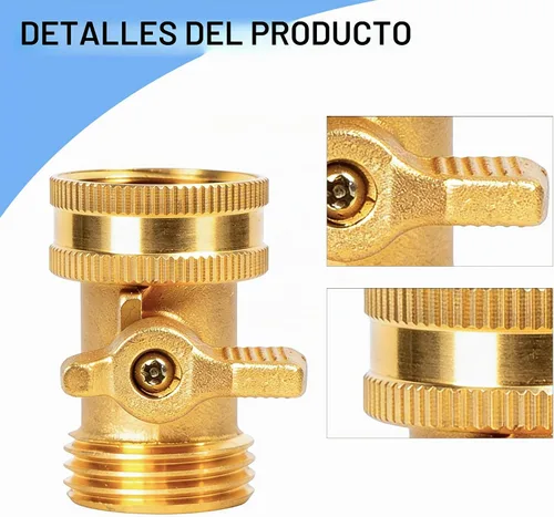 Vista 2 de LIULO TOOL Válvula de cierre de manguera de jardín de latón, paquete de 2 válvulas de cierre de manguera de jardín de latón macizo resistente de 3/4