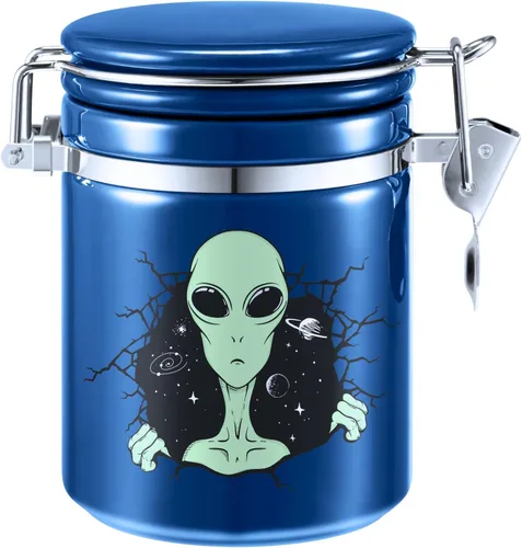 Vista 8 de Tarro de calavera, hermético, a prueba de olores, 16.9 fl oz, negro