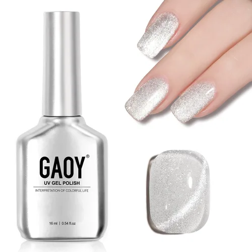 Vista 99 de GAOY Esmalte de uñas de gel Brown Cat Eye, 4629 azul ámbar, 0.5 fl oz Ámbar azul